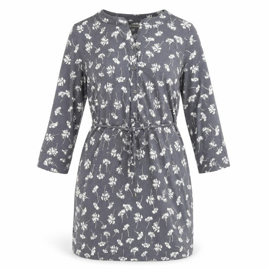 Laura Ashley Grey Floral Shirt Dress - Size 12