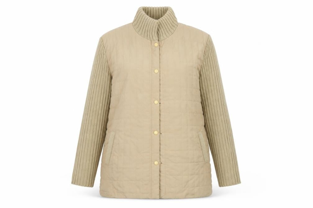 Damart Women's Beige Quilted Jacket M Casual