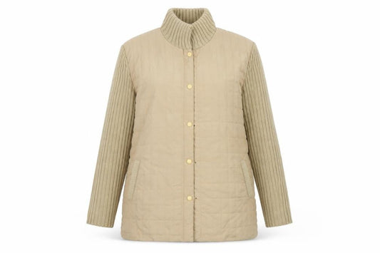 Damart Women's Beige Quilted Jacket M Casual