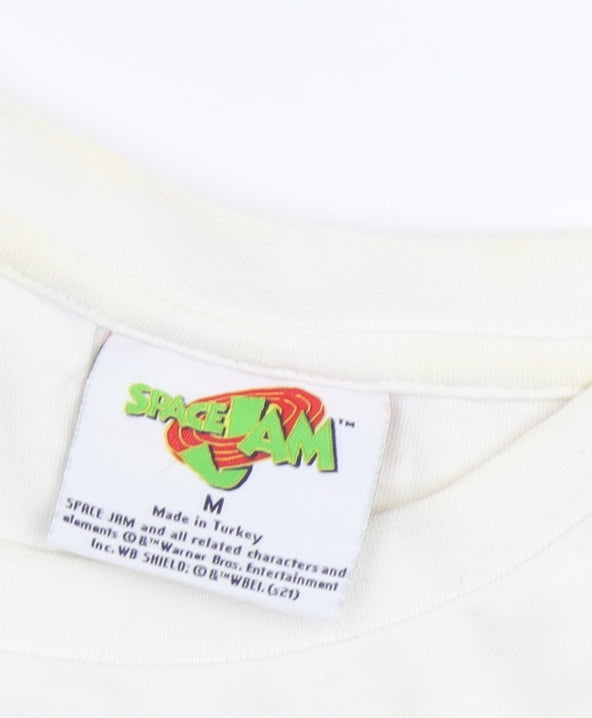 Space Jam Unisex White M T-Shirt - Cartoon Casual