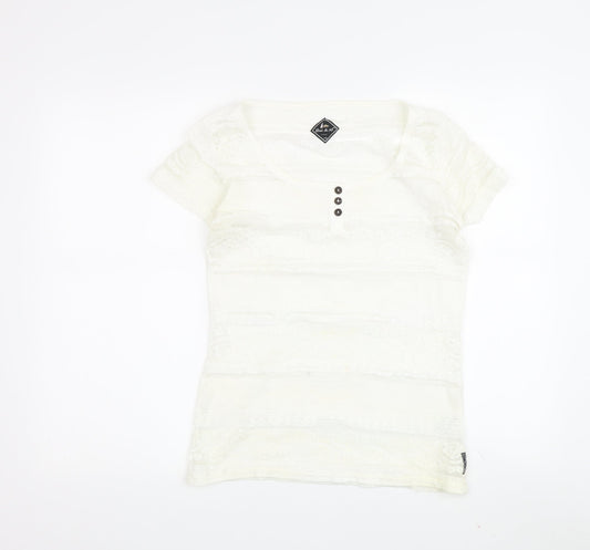 Blanc du Nil Women's White T-Shirt, Scoop Neck, Size M