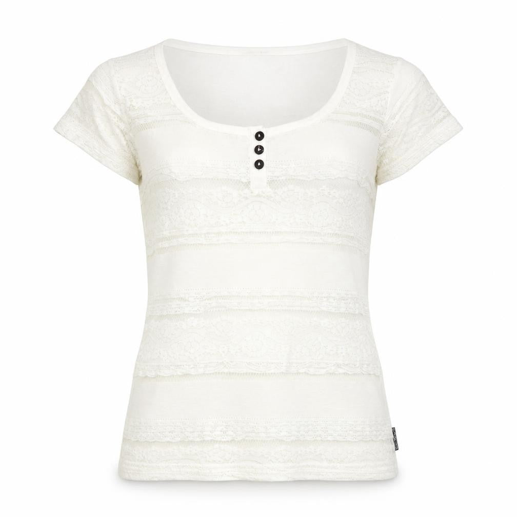 Blanc du Nil Women's White T-Shirt, Scoop Neck, Size M