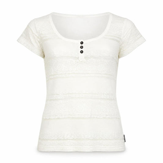 Blanc du Nil Women's White T-Shirt, Scoop Neck, Size M