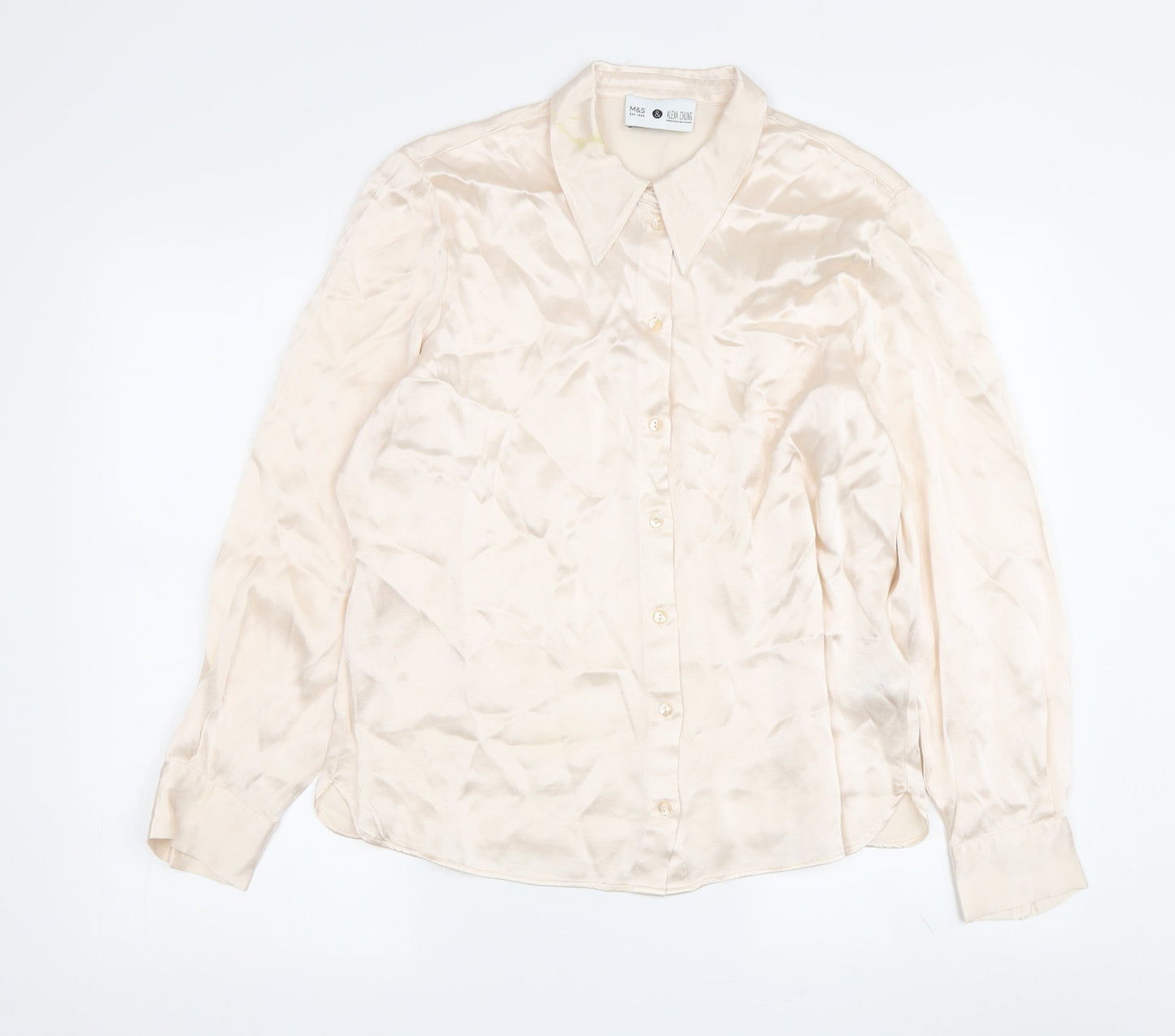 Marks and Spencer Women's Ivory Button-Up Shirt 14