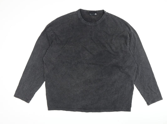ASOS Men's Black Graphic Long Sleeve T-Shirt M