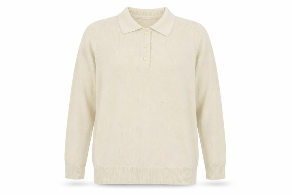 Damart Women's Beige Wool Collared Cardigan Size 18