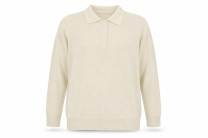 Damart Women's Beige Wool Collared Cardigan Size 18