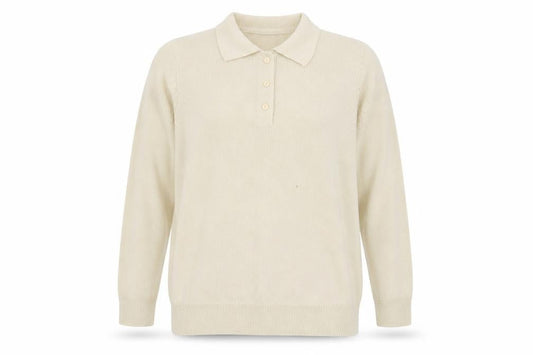 Damart Women's Beige Wool Collared Cardigan Size 18