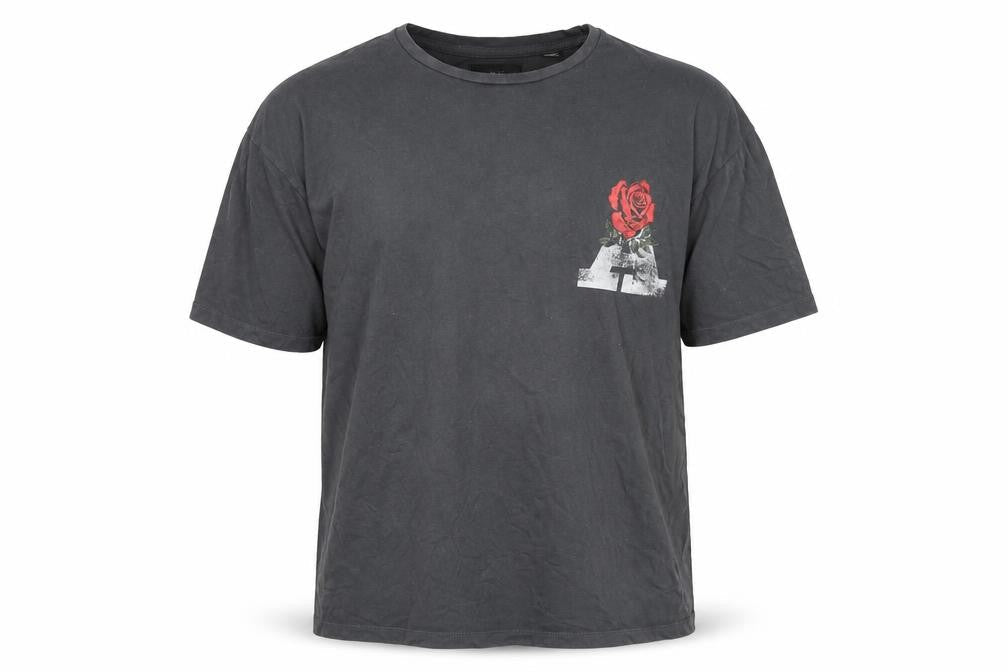 ADPT Men’s Black Medium Rose Graphic Short Sleeve T-Shirt