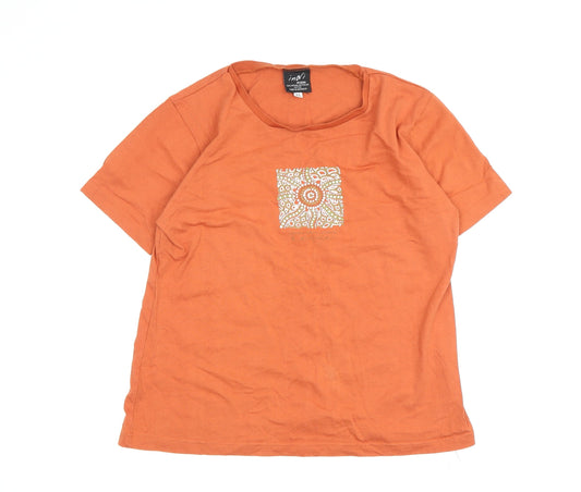 Inji Designs Women's Orange XL Basic T-Shirt