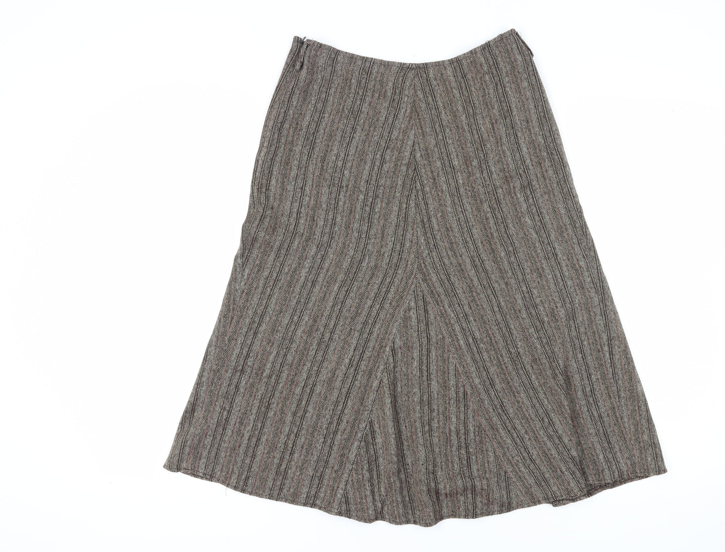Wallis Women's Brown A-Line Midi Skirt, Size 10