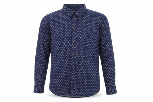 ESPRIT Men's Blue XL Geometric Long Sleeve Shirt