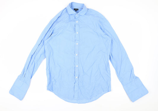 Jaeger Men's Blue Pinstripe Dress Shirt, Size 16