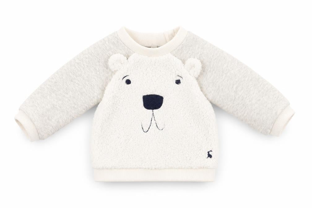 Joules Unisex Baby White Bear Jumper 3-6 Months Pullover