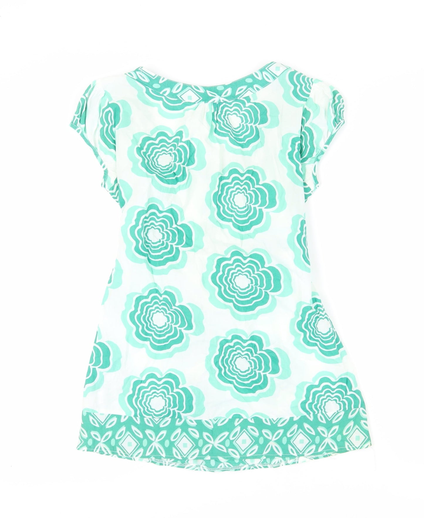 Red Herring Women's Green Floral Tunic Blouse Size 10