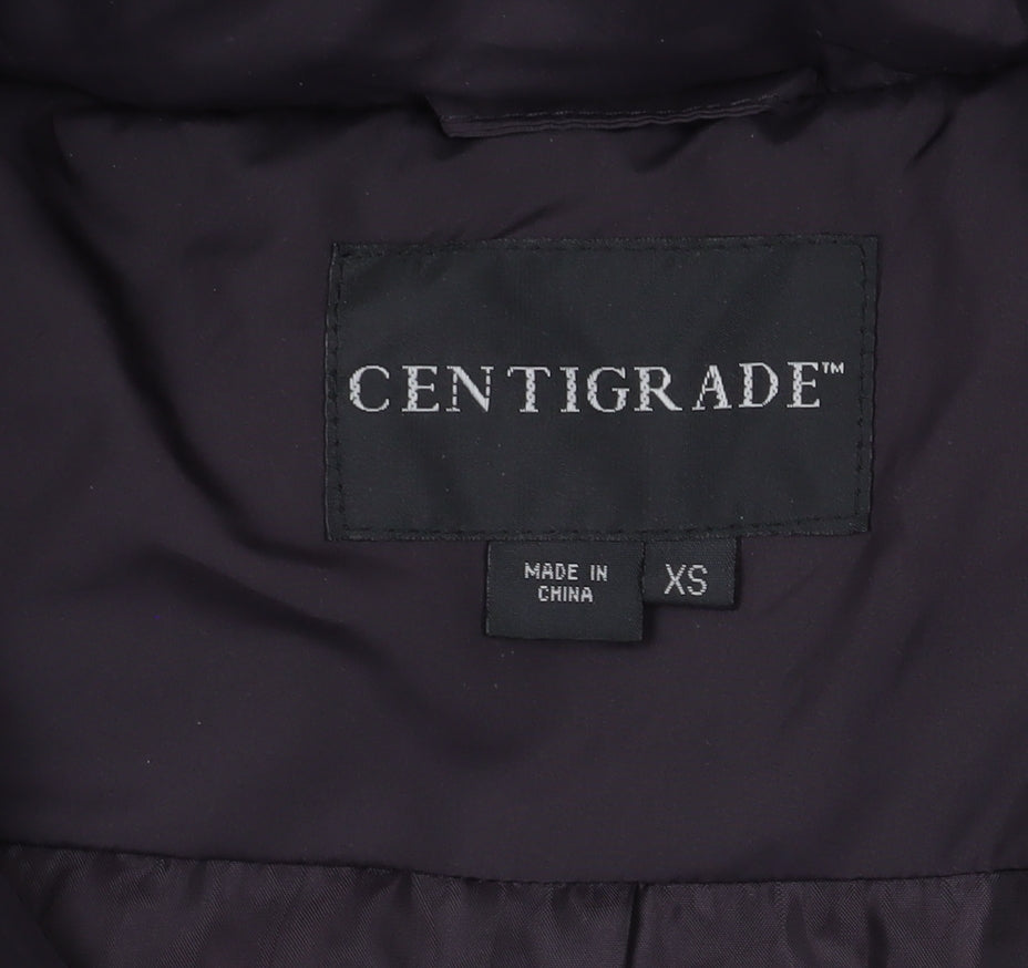 Centigrade Women's Black XS Puffer Jacket with Fur Trim