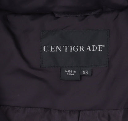 Centigrade Women's Black XS Puffer Jacket with Fur Trim