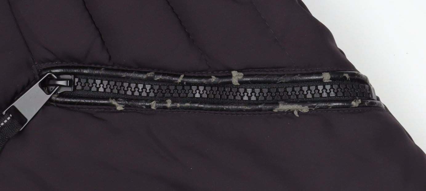 Centigrade Women's Black XS Puffer Jacket with Fur Trim