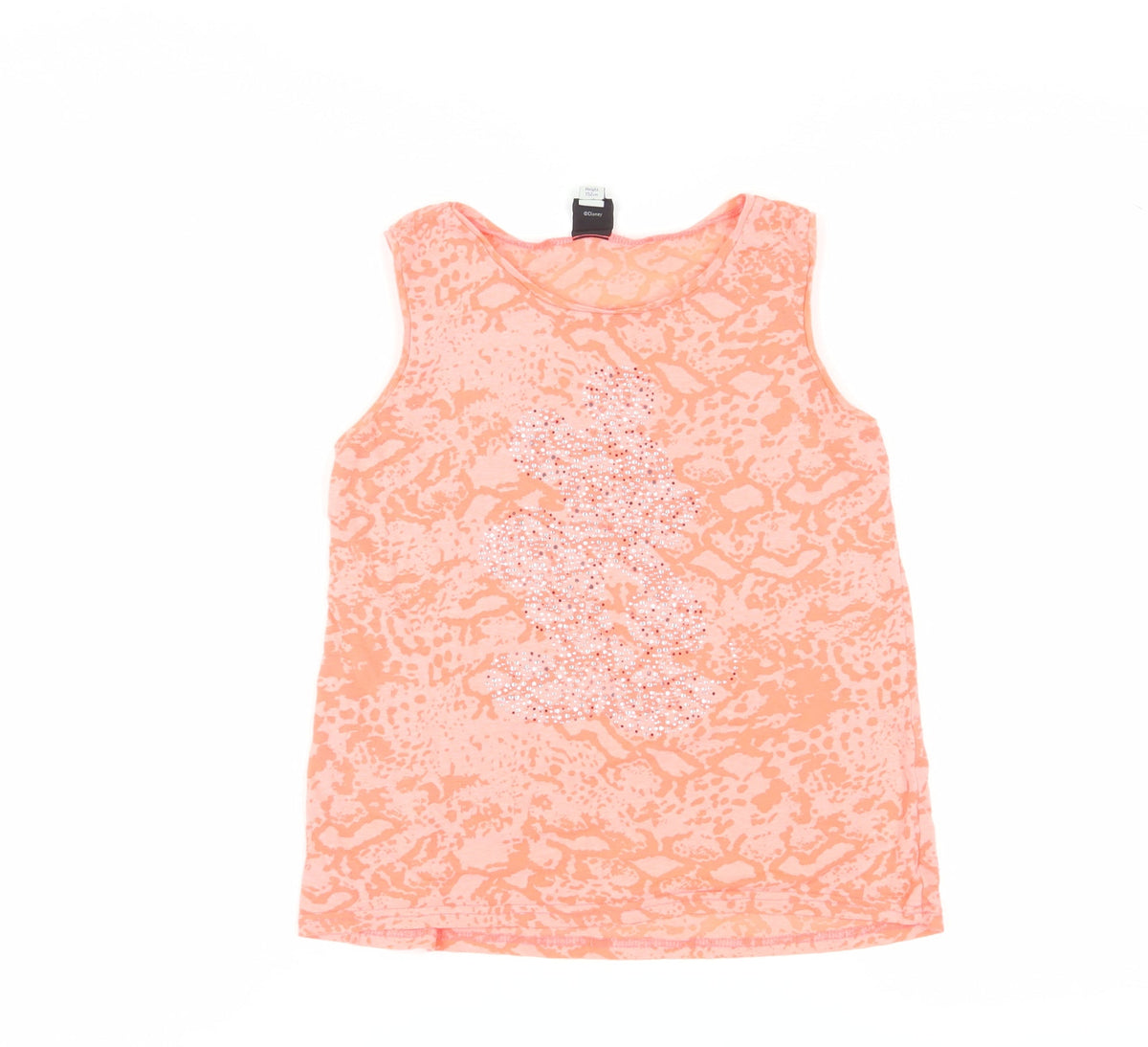 Additional front view of Disney girls’ orange sleeveless tank - 11-12 years, casual