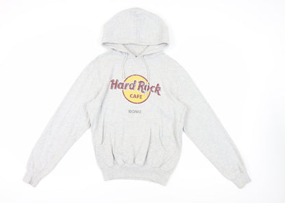 Hard Womens Rock Cafe Grey Hoodie Small Pullover Casual