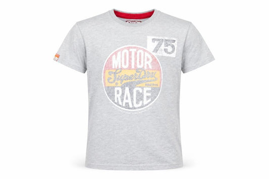 Superdry Men’s Grey Graphic T-Shirt, Size S, Vintage Style