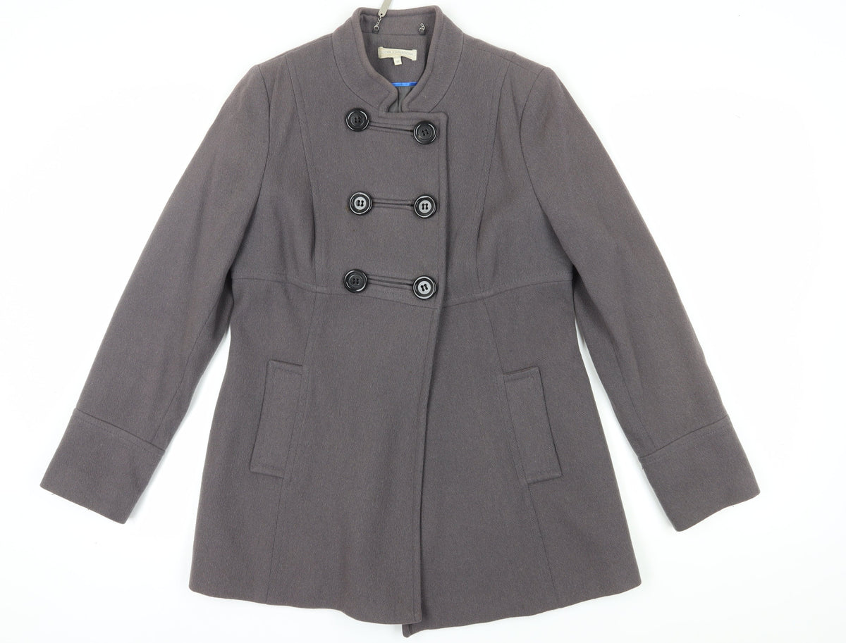 RJR.John Rocha Grey Wool Pea Coat Women Size 12