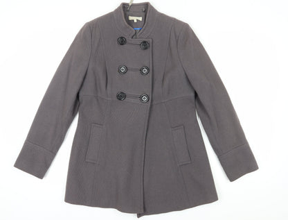 RJR.John Rocha Grey Wool Pea Coat Women Size 12