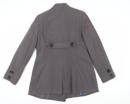 RJR.John Rocha Grey Wool Pea Coat Women Size 12