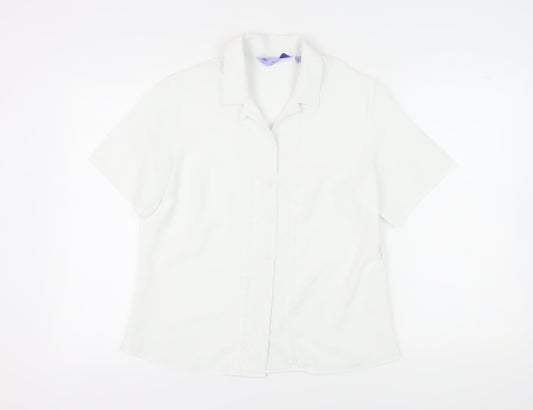 Honor Millburn Women's White Button-Up Shirt, Size 14