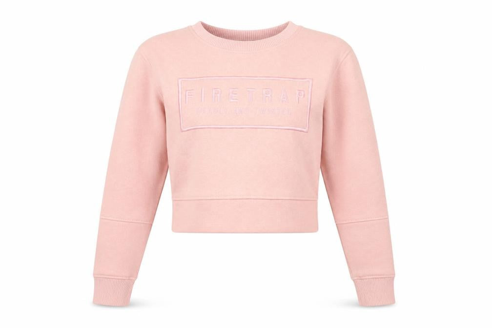 Firetrap Women's Pink Logo Pullover Sweatshirt Size 10
