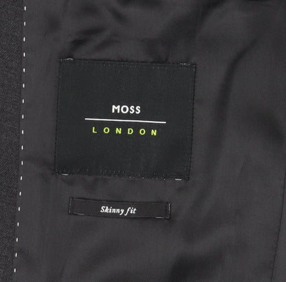 Moss London Men's Grey Slim Fit Blazer, Size 38R