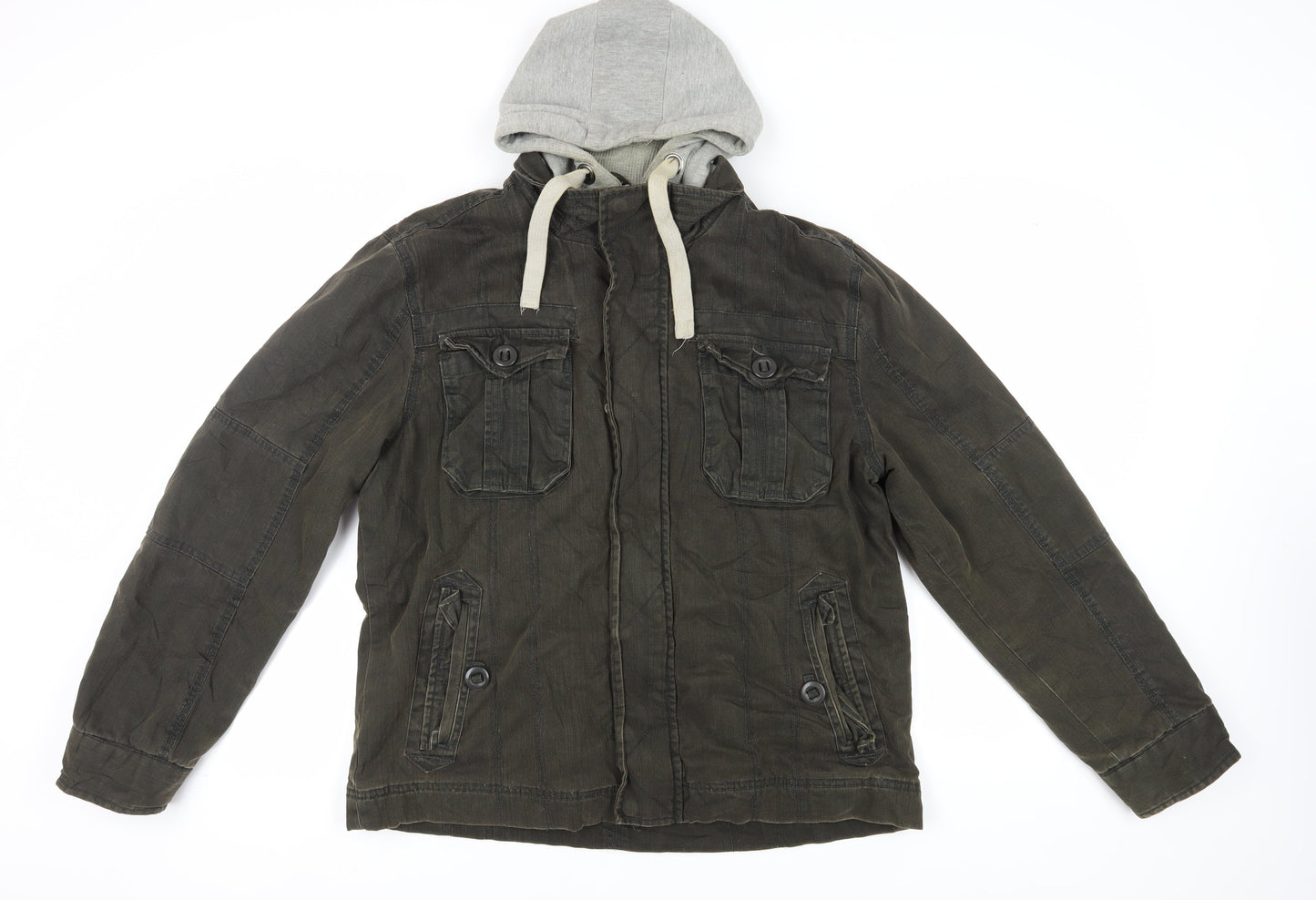 Burton Men's XL Green Military Hooded Jacket