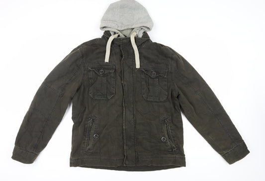Burton Men's XL Green Military Hooded Jacket