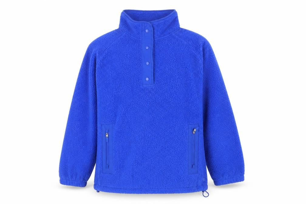 Marks and Spencer Blue Henley Fleece Sweatshirt, Size 10