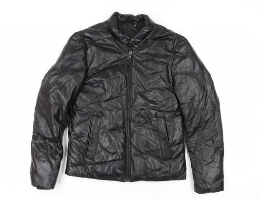 EHE Boys Black Jacket M, Autumn Winter Lined Full Zip