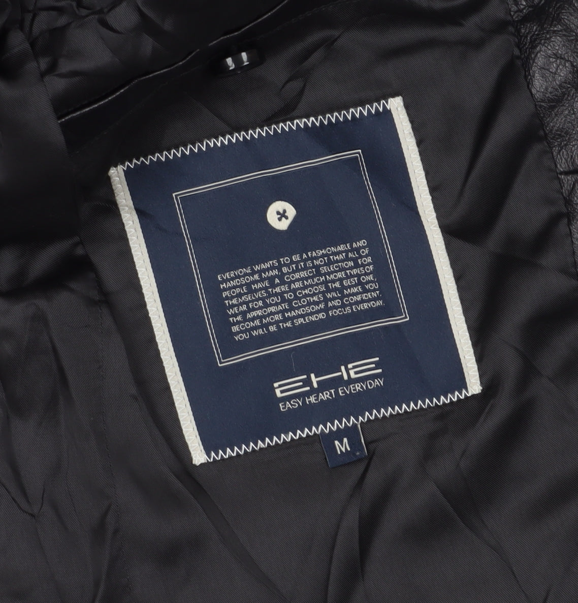 EHE Boys Black Jacket M, Autumn Winter Lined Full Zip
