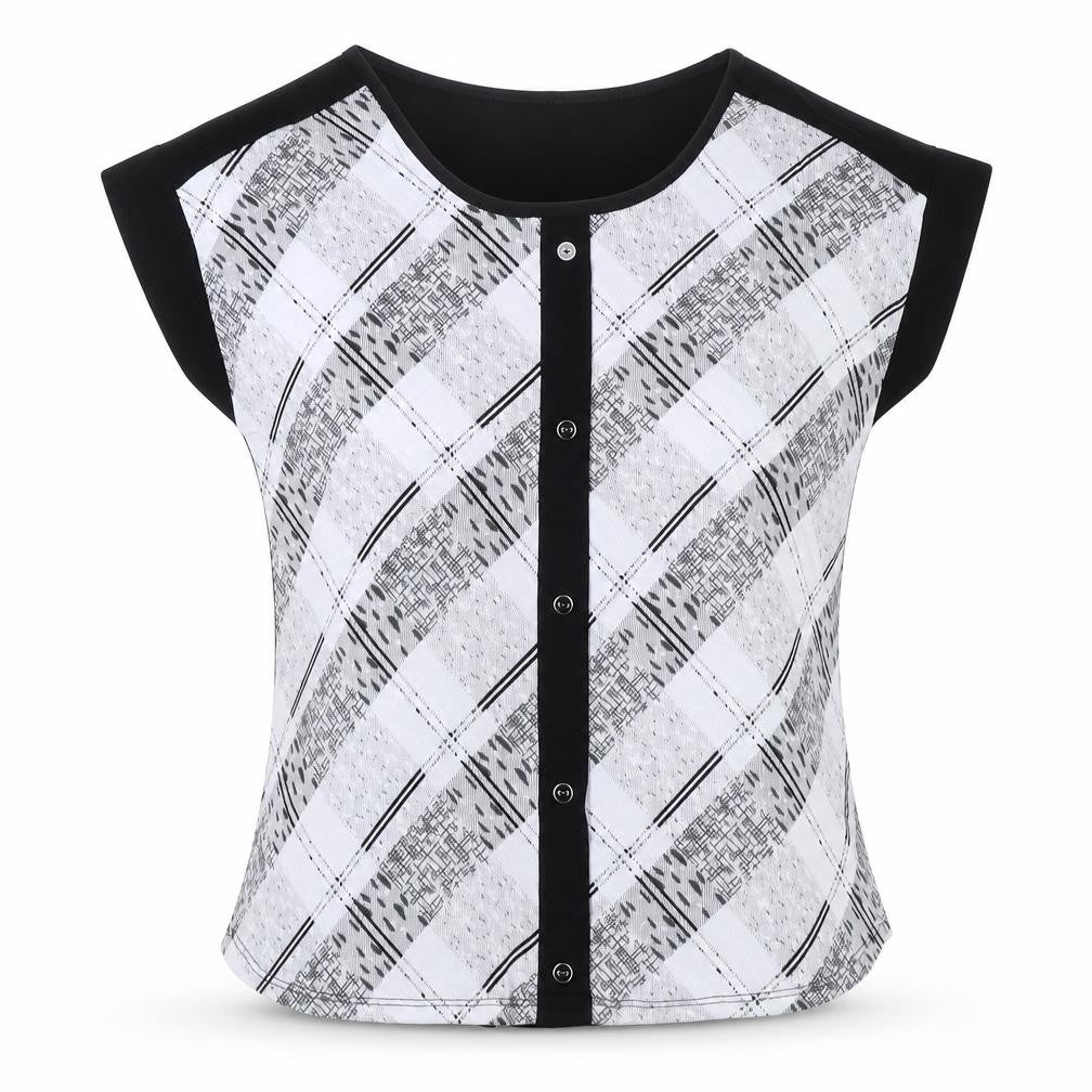 Diana Belle Women's Black Short Sleeve Blouse, Size S