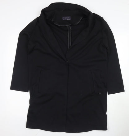 Marks & Spencer Women's Black Long Canvas Coat Size 12