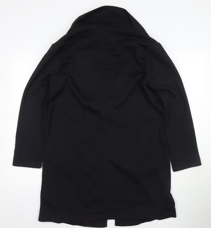 Marks & Spencer Women's Black Long Canvas Coat Size 12