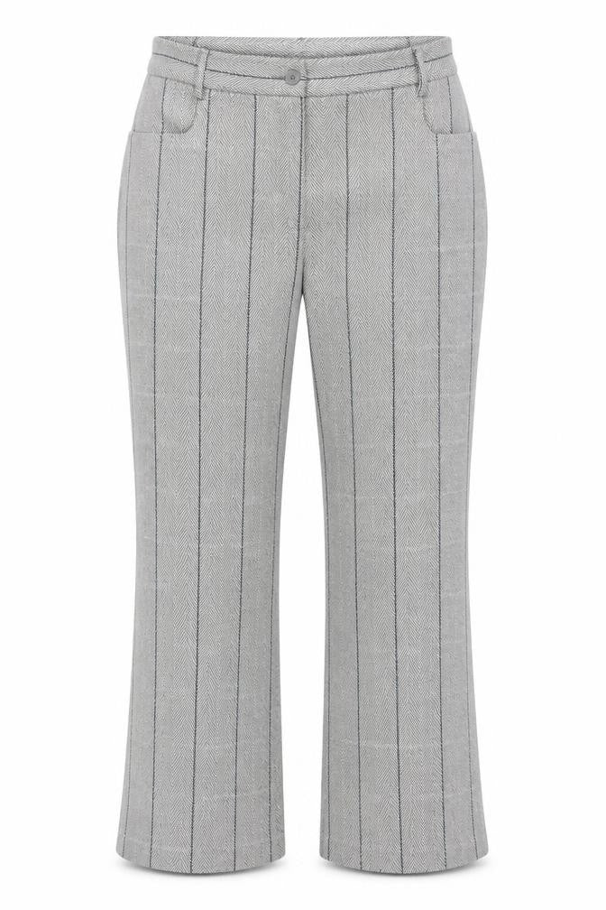 Cotton Traders Women's Grey Striped Trousers Size 14