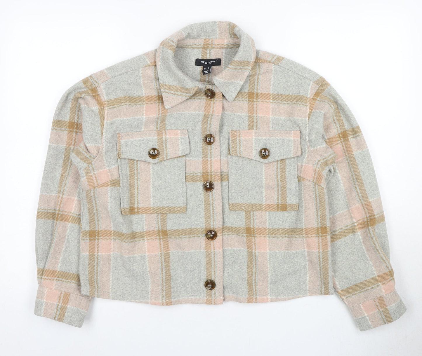 New Look Women's Multicoloured Petite Checked Jacket