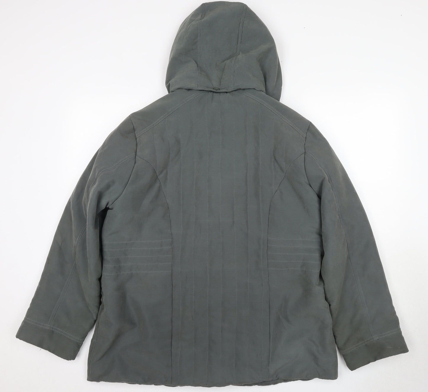 BHS Women's Green Hooded Parka Jacket Size 18