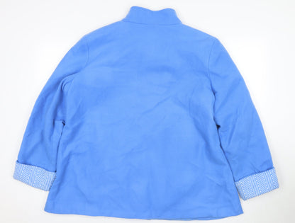 Back view of Anne De Lancay Women's Blue Basic Jacket L