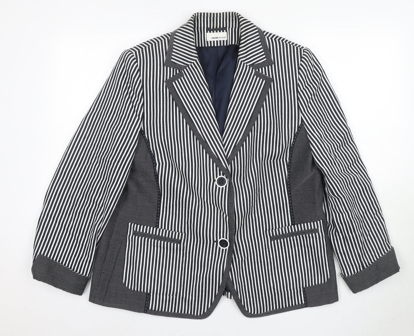 Frank Walder Women's Black Striped Blazer Size 14