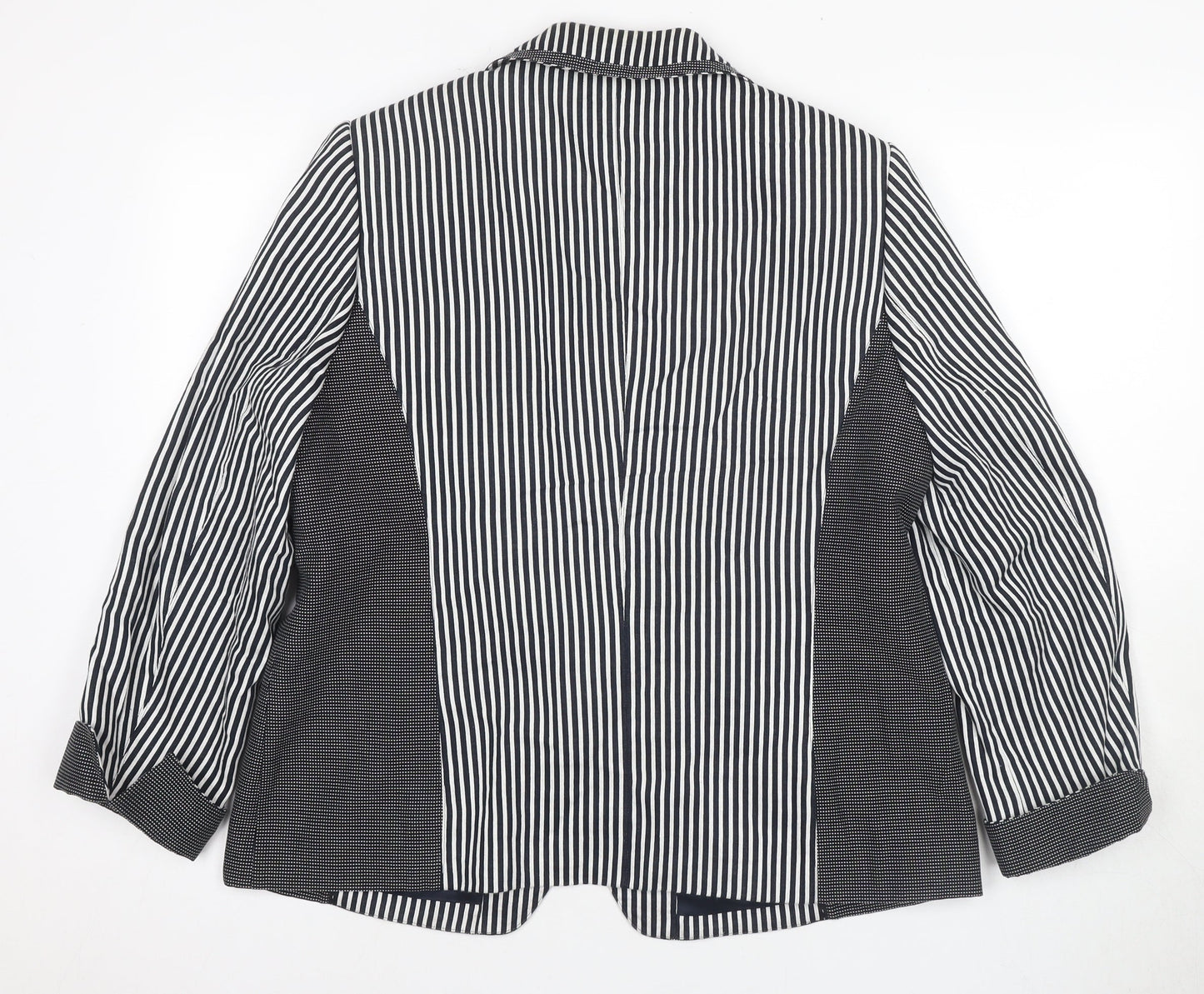 Frank Walder Women's Black Striped Blazer Size 14