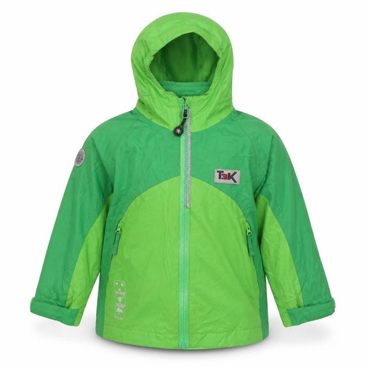 Front view of Higear boys’ green windbreaker jacket 3-4 years