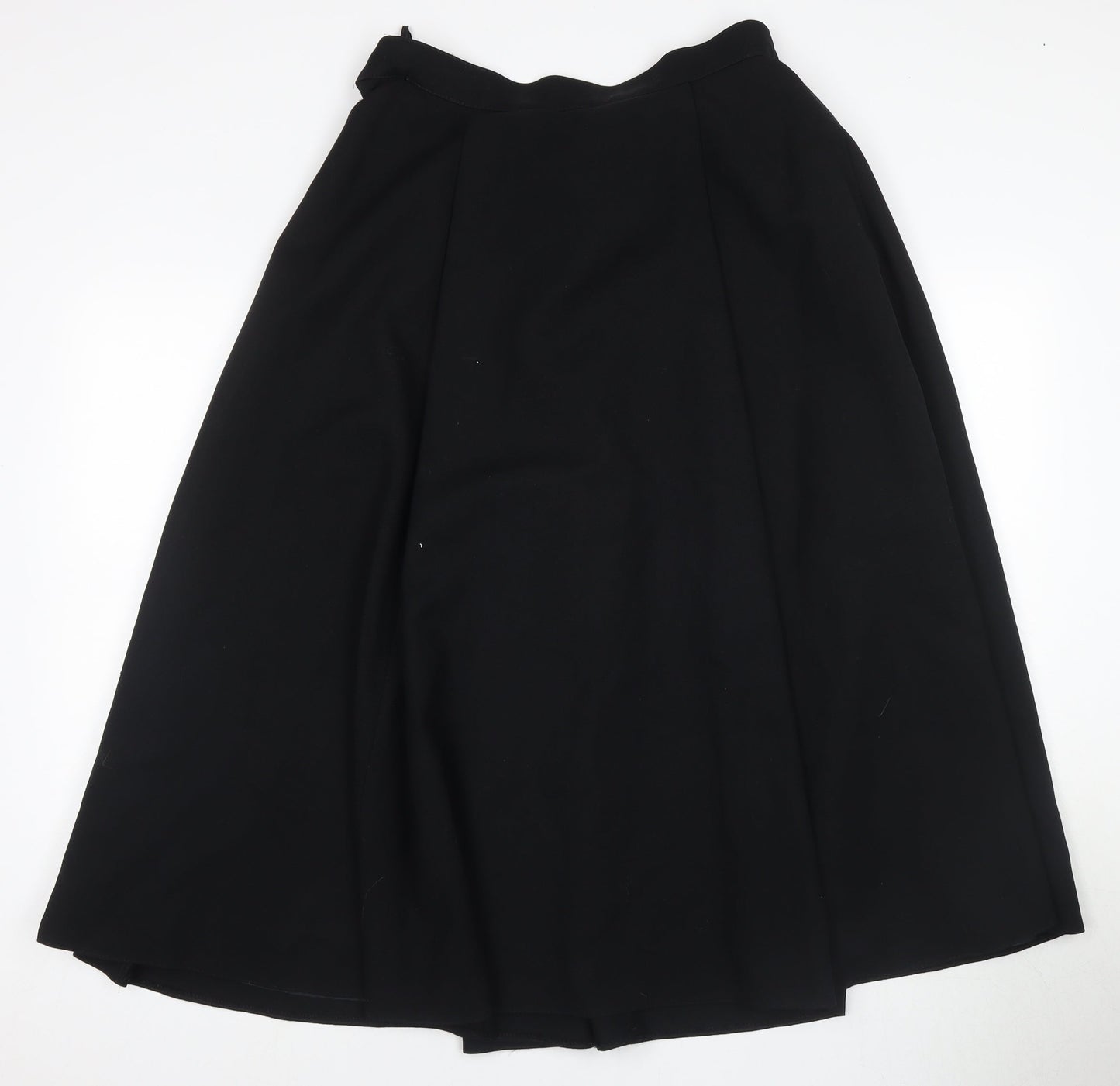 Sanderville Women's Black A-Line Midi Skirt Size 14