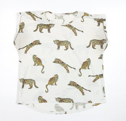 Apricot Women's White Animal Print Sleeveless T-Shirt XL