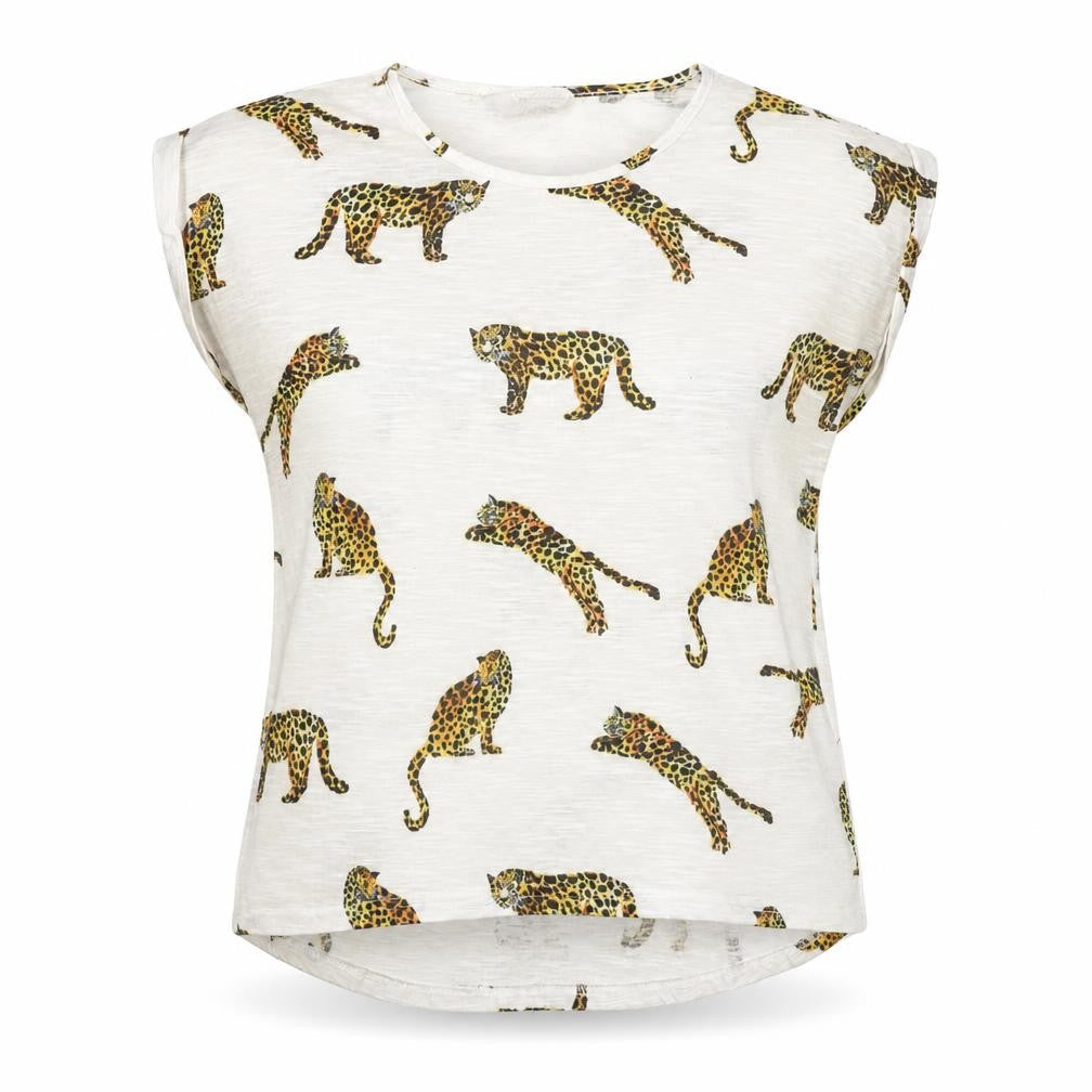 Apricot Women's White Animal Print Sleeveless T-Shirt XL