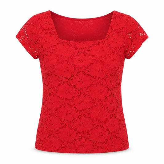 Planet Women's Red Camisole Lace T-Shirt, Size M